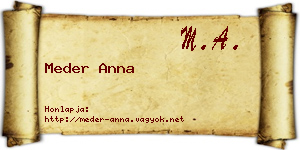 Meder Anna névjegykártya